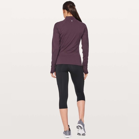 Lululemon Toasty Tech Half Zip Pullover Black Cherry Size 4 - Picture 3 of 9